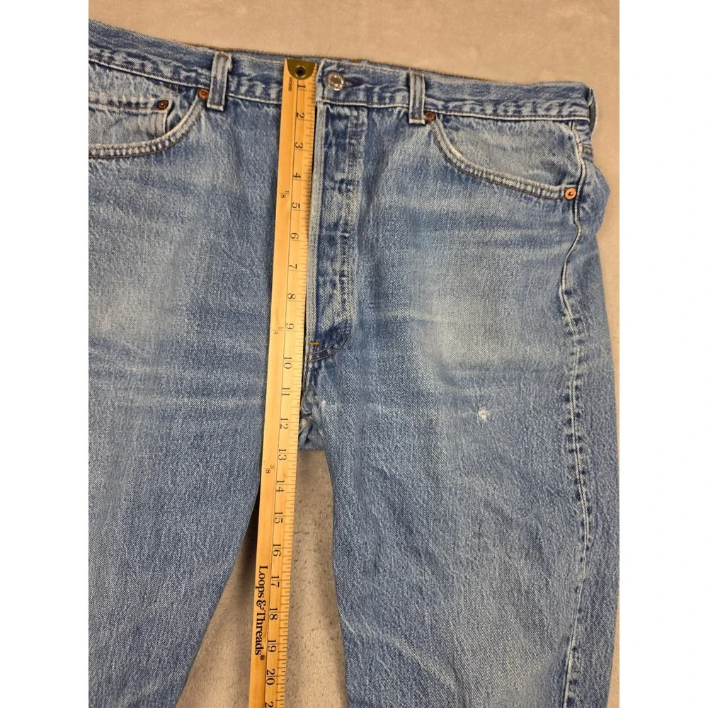 Vintage Levi's 501 Jeans Mens 38x34 Fit 36x34 Blue USA Made Button Fly Denim 80s